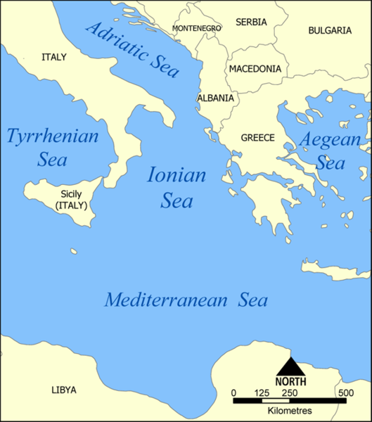 Ionian Sea - a sea in Atlantic Ocean